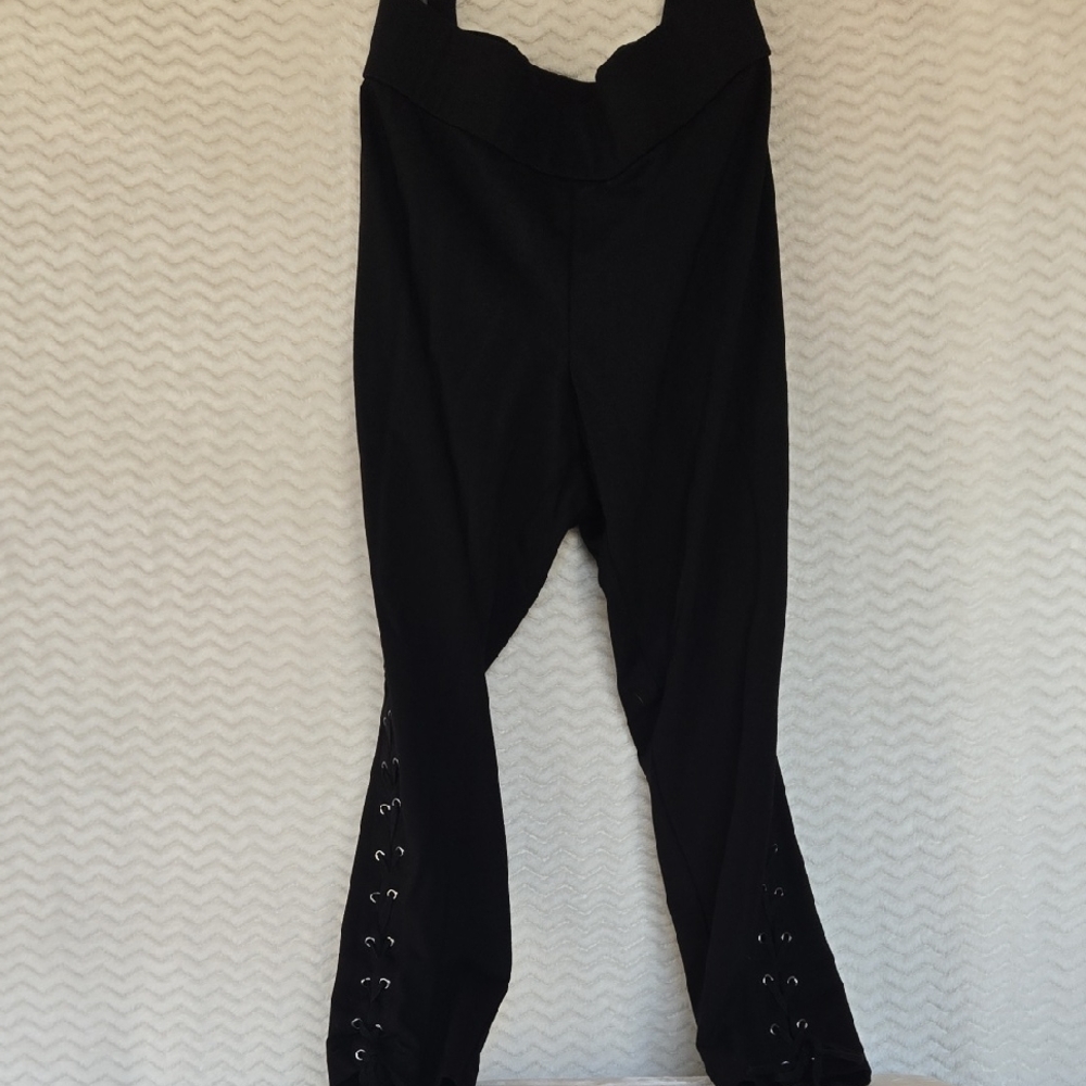 NWOT Lane Bryant Black Side Tie Leggings